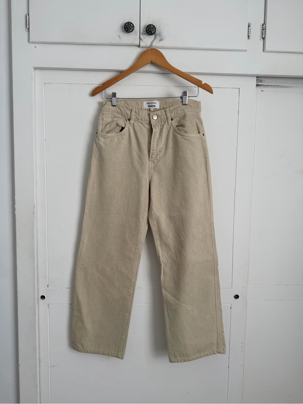 Reformation Val 90s Mid Rise Straight Jeans - Vintage Oatmeal